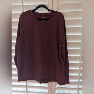 Women's Plus XXL Tunic Sweatshirt Rust/Brown